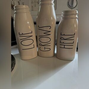 Rae Dunn White Ceramic Vases Set